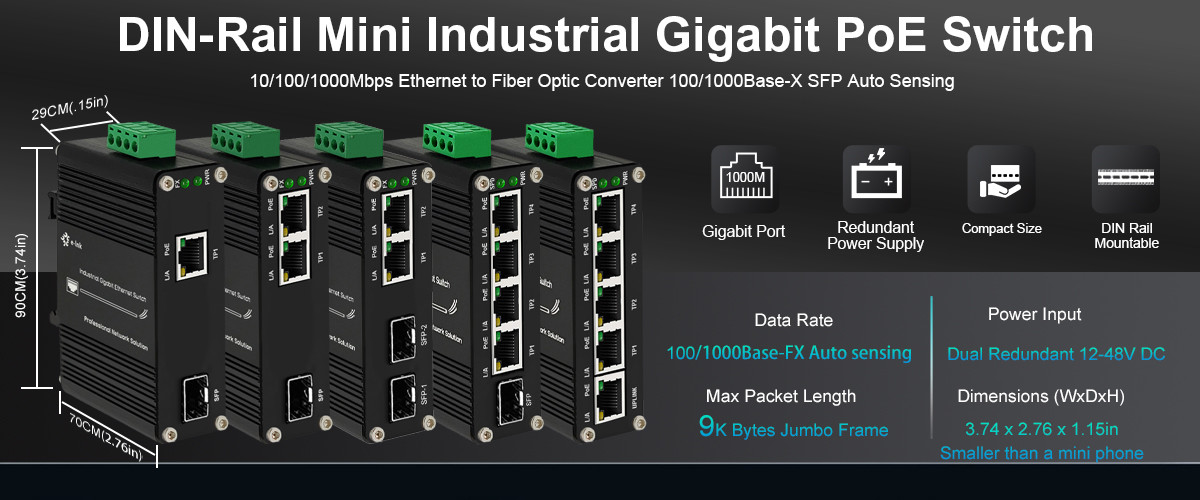 गुणवत्ता औद्योगिक पीओई स्विच कारखाना