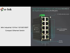 मिनी औद्योगिक 10-पोर्ट 10/100/1000T कॉम्पैक्ट ईथरनेट स्विच
