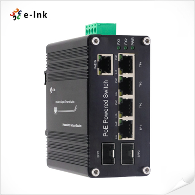 औद्योगिक PoE संचालित ईथरनेट स्विच 5 पोर्ट 10 100 1000T + 2 पोर्ट 100 1000X SFP