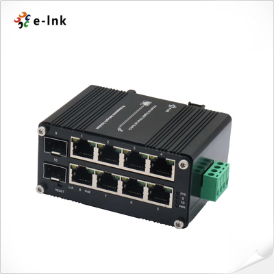 PoE स्विच 8 पोर्ट 10/100/1000T 802.3at 30W से 2-पोर्ट 100/1000X Din Rail प्रबंधित स्विच