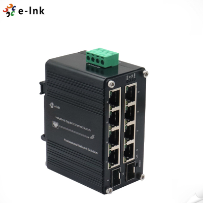 मिनी औद्योगिक प्रबंधित 8-पोर्ट 10/100/1000T + 2-पोर्ट 100/1000X SFP ईथरनेट स्विच