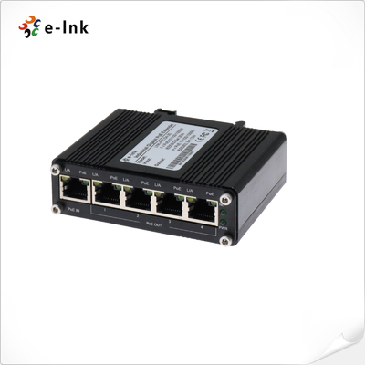औद्योगिक 1-पोर्ट 802.3at PoE+ से 4-पोर्ट 802.3af/at Gigabit PoE एक्सटेंडर