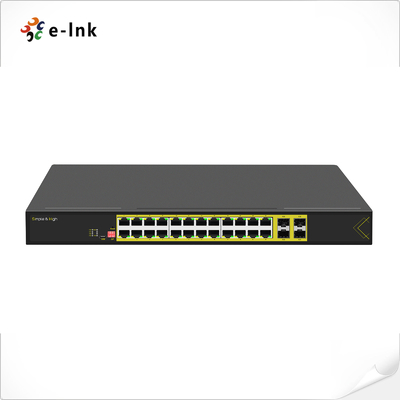 L2+ प्रबंधित रैक माउंट 24-पोर्ट 10/100/1000T + 4-पोर्ट 1000X SFP ईथरनेट स्विच