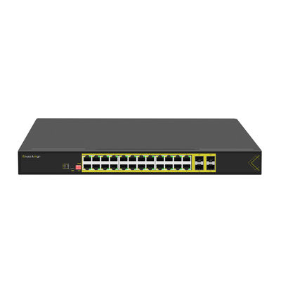 L2+ प्रबंधित रैक माउंट 24-पोर्ट 10/100/1000T 802.3at PoE + 4-पोर्ट 1000X SFP PoE स्विच