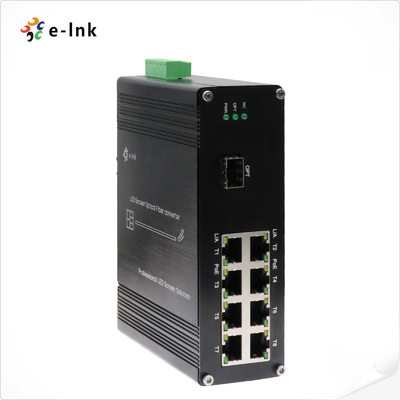 एलईडी स्क्रीन फाइबर कन्वर्टर 1x10G SFP+ फाइबर पोर्ट + 8 x 10/100/1000M ईथरनेट RJ45 पोर्ट के साथ