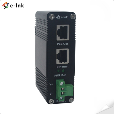 12~48V DC पावर इनपुट इंडस्ट्रियल गीगाबिट PoE+ इंजेक्टर