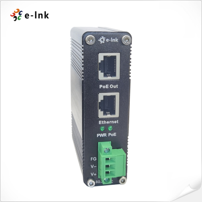 80~320V DC पावर इनपुट इंडस्ट्रियल गीगाबिट PoE+ इंजेक्टर