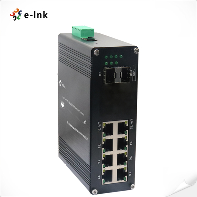 औद्योगिक L2+ 8-पोर्ट 10/100/1000T + 2-पोर्ट 1000X SFP प्रबंधित ईथरनेट स्विच