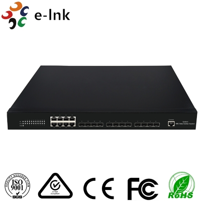 12 10G SFP+ फाइबर पोर्ट + 8 10/100/1000M कॉपर RJ45 पोर्ट प्रबंधित ईथरनेट फाइबर स्विच