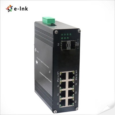 औद्योगिक L2+ 8-पोर्ट 10/100/1000T + 2-पोर्ट 1000X SFP प्रबंधित ईथरनेट स्विच