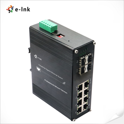 औद्योगिक L2+ 8-पोर्ट 10/100/1000T + 4-पोर्ट 1000X SFP प्रबंधित ईथरनेट स्विच