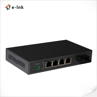 10/100/1000Mbps PoE-PSE फाइबर से कॉपर ईथरनेट स्विच: 1 SFP + 4 PoE