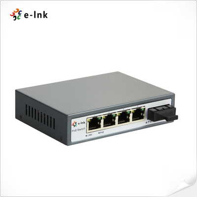 5 पोर्ट 10/100M PoE स्विच के साथ 1x 60W उच्च शक्ति PoE पोर्ट & 1x SC फाइबर Uplink