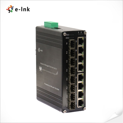 औद्योगिक L2+ 8-पोर्ट 10/100/1000T + 8-पोर्ट 1000X SFP प्रबंधित ईथरनेट स्विच
