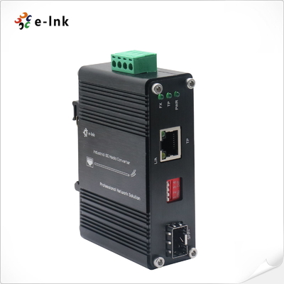 मिनी इंडस्ट्रियल 10G/5G/2.5G/1G/100M कॉपर से 10GBASE-X SFP+ मीडिया कन्वर्टर