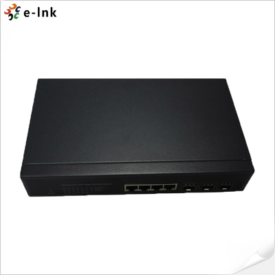 10/100/1000M मीडिया कन्वर्टर 4-TX + 3-FX ((SFP) पोर्ट फाइबर स्विच