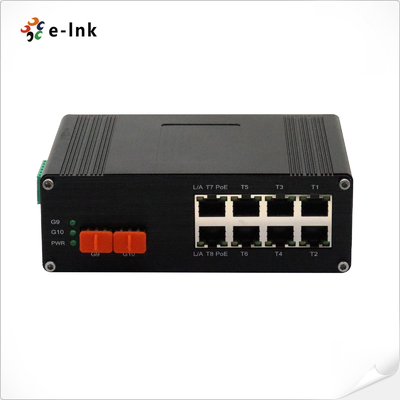 औद्योगिक 8-पोर्ट 10/100/1000M/2.5G 802.3bt PoE + 2-पोर्ट 10G SFP+ ईथरनेट स्विच