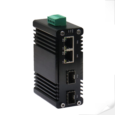 मिनी इंडस्ट्रियल 2-पोर्ट 10/100/1000T 802.3bt 90W PoE + 2-पोर्ट 100/1000Base-X SFP ईथरनेट स्विच