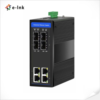 औद्योगिक 4-पोर्ट 10/100/1000T 802.3at PoE + 4-पोर्ट 100/1000X SFP प्रबंधित ईथरनेट स्विच