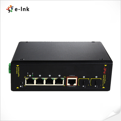 अनमैनेज्ड इंडस्ट्रियल 4-पोर्ट 10/100/1000T UPoE (60W हाई पावर) + 2-पोर्ट 1000X SFP ईथरनेट स्विच