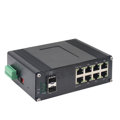औद्योगिक 8-पोर्ट 10/100/1000T + 2-पोर्ट 1000X SFP प्रबंधित ईथरनेट स्विच