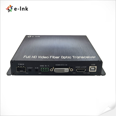 1Ch 1080P DVI + 1Ch USB KVM + 1Ch RS232 + 1Ch Bidi स्टीरियो ऑडियो + 1Ch GPIO फाइबर एक्सटेंडर पर