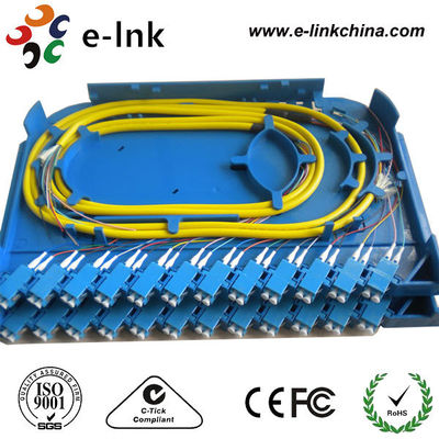 1-मीटर बहुरंगी 12-फाइबर बंडल फैन-आउट OM3 एलसी पिगटेल
