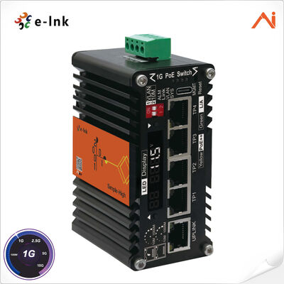 quality 4-पोर्ट 10/100/1000बेस-टी IEEE802.3bt PoE++ 60W से 1-पोर्ट 10/100/1000बेस-टी अपलिंक मिनी इंडस्ट्रियल AI स्मार्ट मैनेज्ड PoE++ ईथरनेट स्विच वोल्टेज बूस्टर सिस्टम के साथ factory